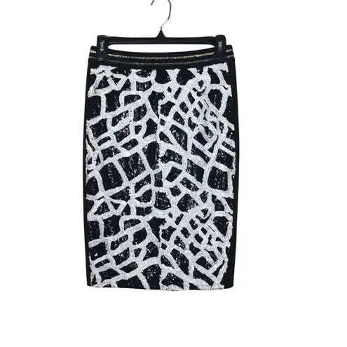 Endless Rose Skirt Black and White Sequin Pencil
