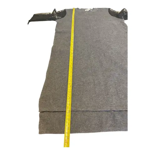 Molly Bracken Knit Dress Black Lace Balloon Sleeve Sheath Midi Women's M