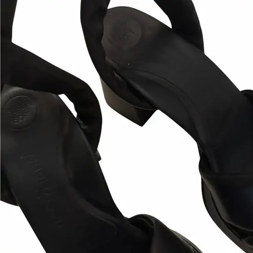 Paul Green $379 “Roxy” Ankle Strap Sandal Black Block heel leather US 7/7.5 UK 4