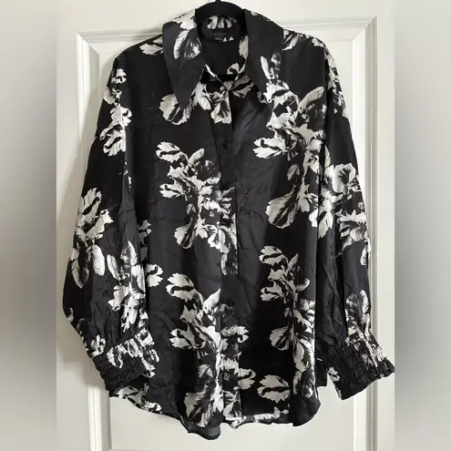 All Saints Charli Relaxed Fit Floral Silk Blend Shirt