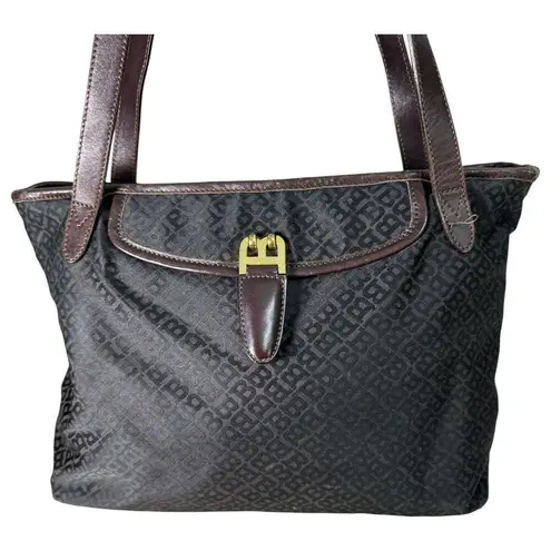 Bally Vintage Shoulder Bag Tote Gold Brown Leather