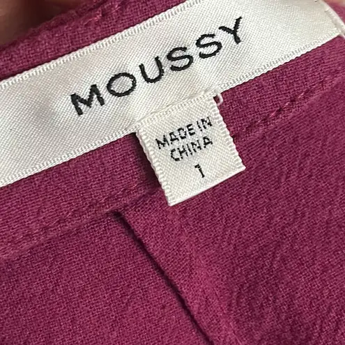 Moussy • Pinkish Purple Cold Shoulder Tie Shoulder Accent Blouse Pink