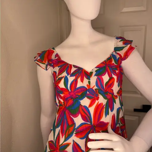 Skies Are Blue Red and White Sleeveless Maxi Sundress Size Small. #151