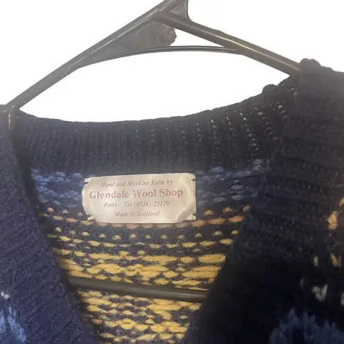 Glendale Wool Shop Women's Size Medium Blue Nordic Scotland Sweater