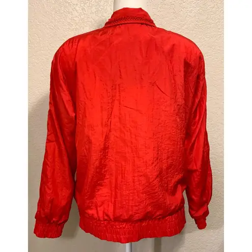 Lavon Vintage 80s Red Nylon Western Windbreaker Jacket Size M