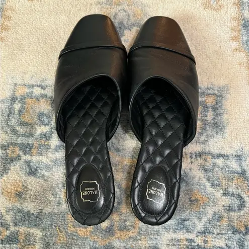 Malone Souliers Leather Mules Slides Black Size 38/7.5