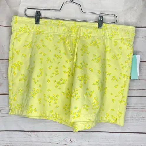 Abound  • Shorts • Loungewear • Yellow • Floral • Pockets • 100% Organic Cotton