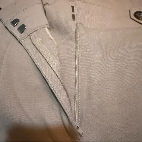 Ann Taylor  Womens Pants Tan Cinched Belted Waist Tapered Ankle Leg Size 12