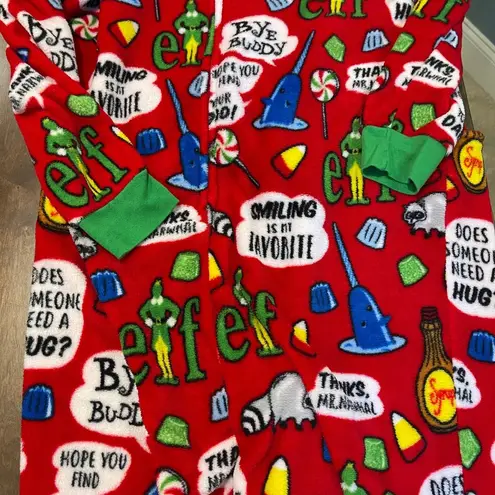 Elf One Piece Pajamas Women's Size XL Buddy The Elf Ugly Christmas Sweater Red