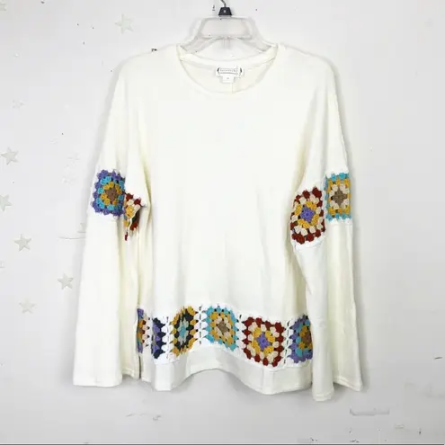 Love Riche LOVERICH Loose fit crochet detail sweater