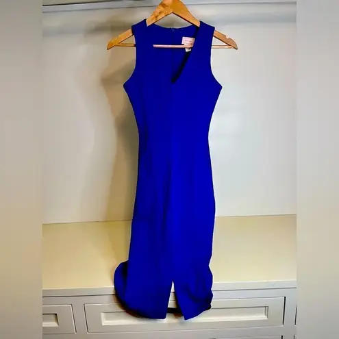 Love...Ady NWT Womens Cobalt Ponte V-Neck Bodycon Dress Size XS 0/2