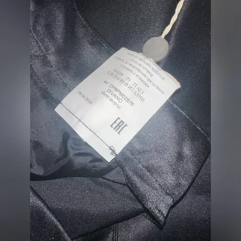 8PM Women’s Black Satin Pleated High Waist‎ Wide Leg Long Shorts NWT Size XS