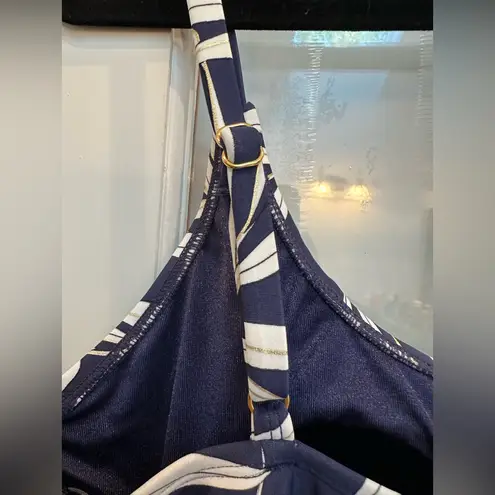 Maxine of Hollywood Gold Leaf Two Tiered Ruffle Tankini Swim Top Plus Size 16