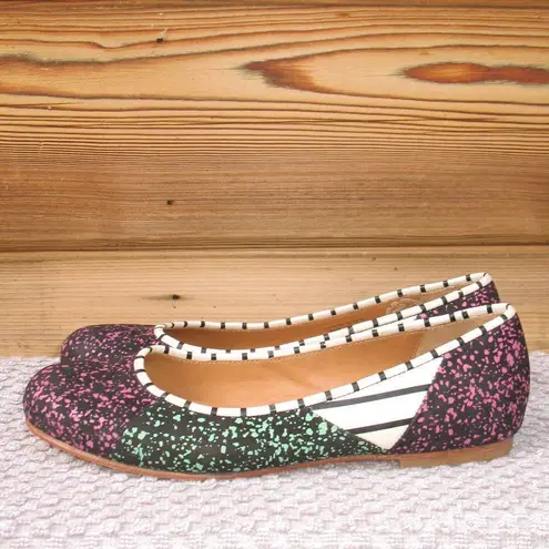 Bernhard Willhelm X Camper Womens 7.5 Patchwork Ballerina Flat White