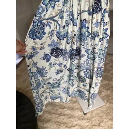 None Floral Tie Strap Maxi Dress Summer Wedding Gala Event Cottagecore Boho Feminine