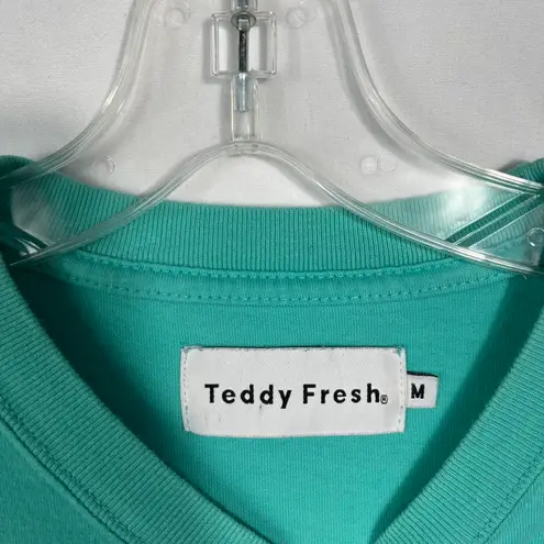 Teddy Fresh Teal Blue Short Sleeve Colorful Spellout Logo Graphic T-Shirt