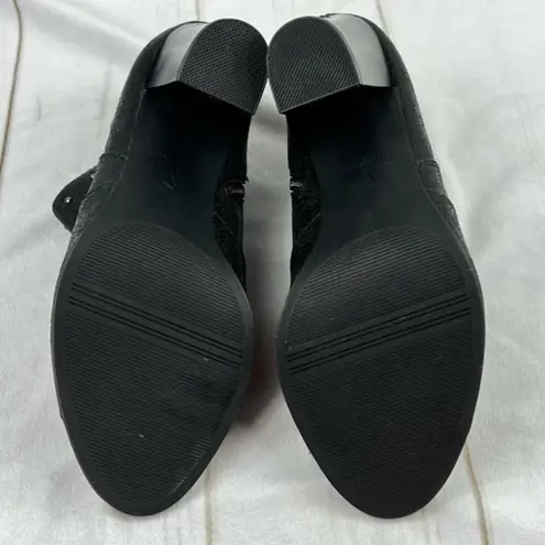 Simply Vera, Vera Wang Simply Vera Vera Wang Open Peep Toe Chunky Heel Ankle Dress Booties BLACK size 7