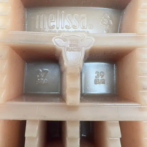 Melissa Black Rubber Peep Toe Flats Platform Chunky Lug Sole Sandals