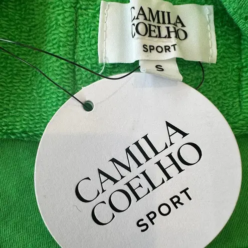 Camila Coelho Sports Bra Kelly Green SMALL Bralette Cotton High Impact USA NEW