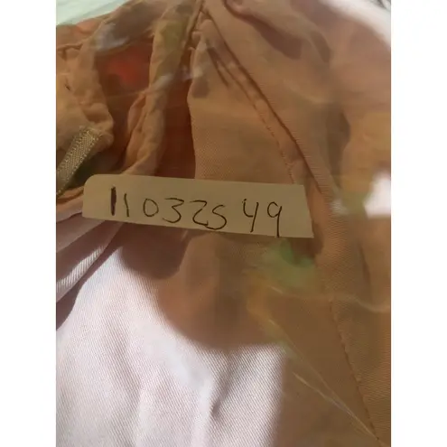 Velvet Heart Pink Tencel Flutter Sleeve Tie Neck Button Front Blouse Shirt M