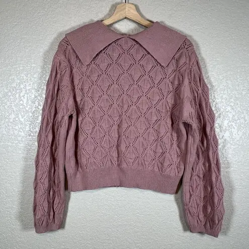 Marc New York Womens Cardigan Sweater Coquette M Dusty Pink Pearl Button