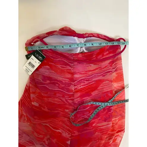 LRL One Piece Pink Red Halter Calypso Ikat Flyaway Bathing Suit NWT Sz 4 Women