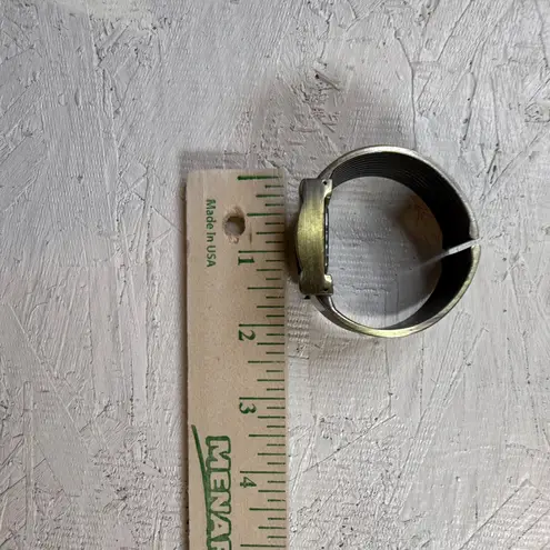 Womens Cuff Bracelet Watch Gold Tone Rectangular Face Art Deco Style