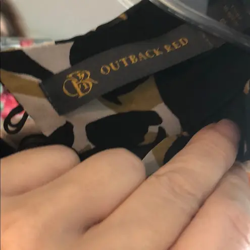 Outback Red Floral Halter Cocktail Dress | Buttons Back | Size 8