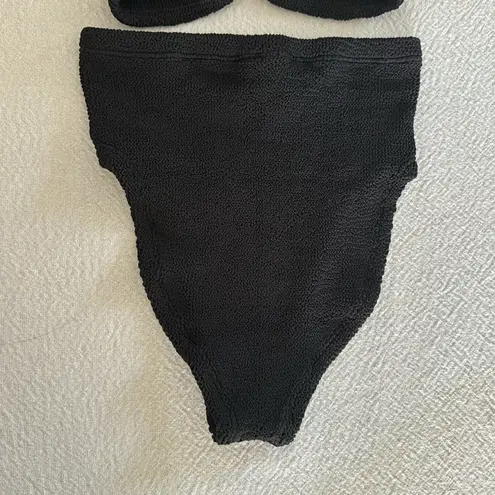 Hunza G Nadine Stripe Two Piece Swimsuit, Black, BRAND NEW, OS, $255 Black Size undefined