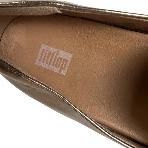 FitFlop  Lena Metallic Gold Leather Loafer Shoes Comfort Flats Size 6 (Euro 37) - Image 8