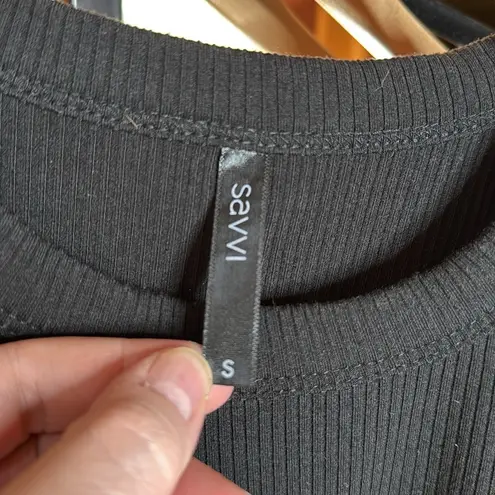 Savvi Sophia Black Ribbed Tank Size Small
