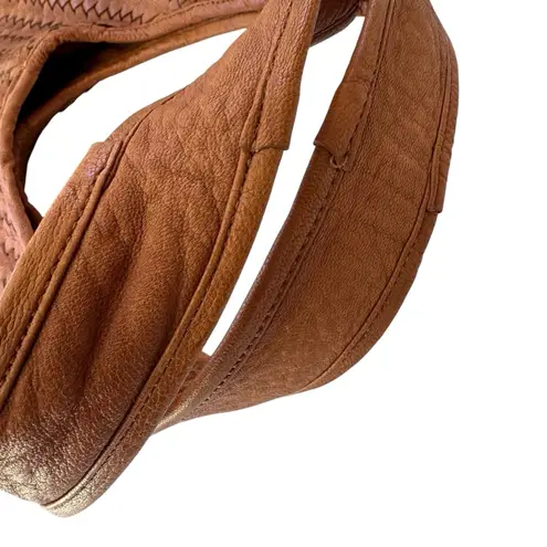 Platania Woven Italian Leather Extra Large Slouchy Hobo Shoulder Bag Brown