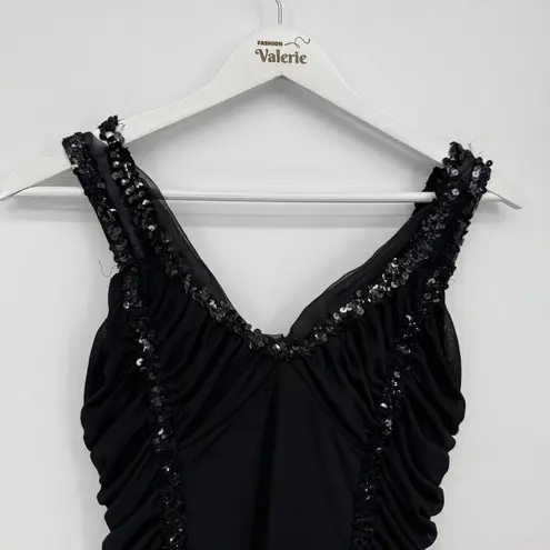 Wishes Wishes *Fair Reworked* Y2k Black Sequin Formal Dress Size Medium