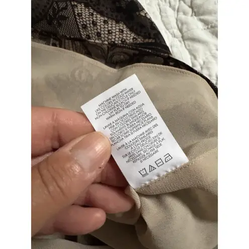 CAbi  Womens Size S Monaco Lace Print Cami Tunic Black Beige Adjustable Lined Y2K - Image 8