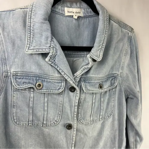 Bella Dahl Cropped Light Wash Denim Jacket Cotton Tencel Utility Western
