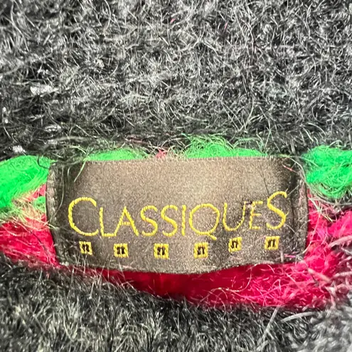 Classiques Entier Vintage Classiques Fuzzy Mohair Blend Colorblock Sweater 80s Bold Geometric M