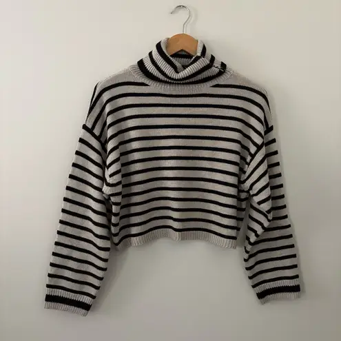 Miou Muse Striped Turtleneck Sweater Oversized mocha and black Size S thumbnail 11