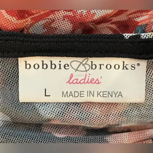 Bobbie & Brooks Bobbie Brooks Bell Sleeve Floral Roses Print Lined Peasant Top Black Size Large