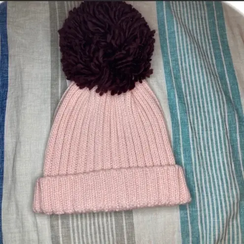 NWT New York and company NY &co pink beanie hat Pom Pom hat