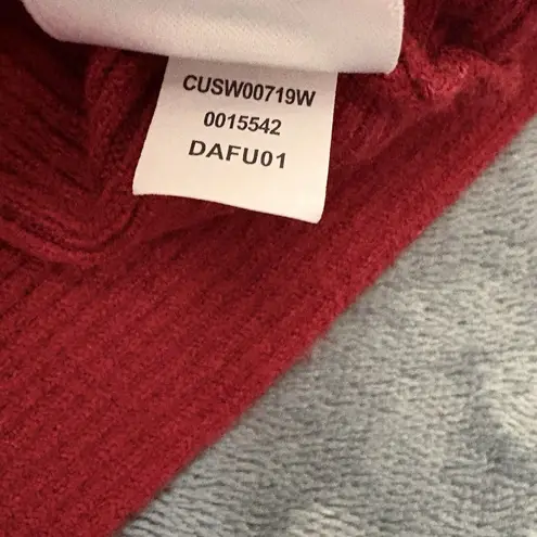 cupio Cranberry Red Ribbed Batwing Sleeve Sweater Women XL