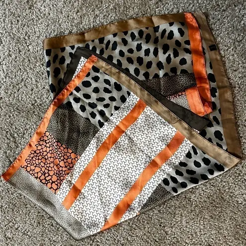 Satin Cheetah Scarf Purse Scarf Orange