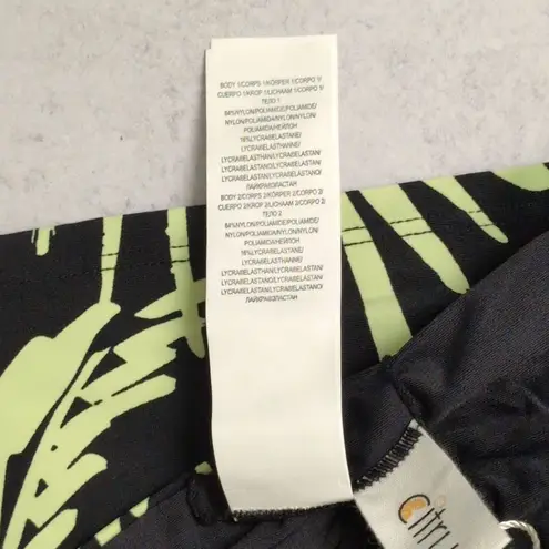 NWT Citrus Black Green Palm Ruched Waistband CT2BK61 Swim Boy Shorts Small