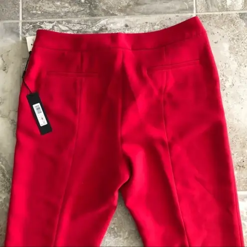 Donna Karan Pants Red Falling Leaves Straight Leg, Size 12 New w/Tag