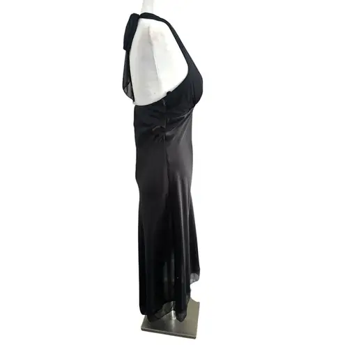 Vintage BMoss Dress Black Midi Halter Dress 6 Babydoll Y2K Whimsigoth Goth Hoco