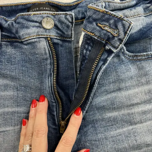 Silver Jeans Co. Sz 34 Bermuda Shorts Sure Thing High Rise 6.5 In Cuffed Stretch