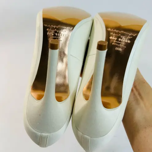 Ted Baker Asellys Stiletto Heel Bow Detail Court Shoes, Ivory, size 38.5 NWOT White