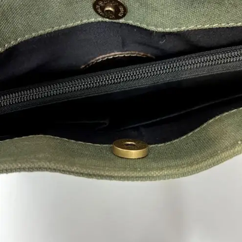 Versacarry Concel Carry Tote Olive Green Brown‎ Leather Trim 14.5"X10" Handbag