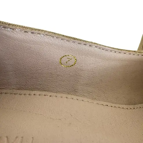 Ruanyu Tan Camel Canvas Espadrille Slip On Wedge Heels Women's Size 7