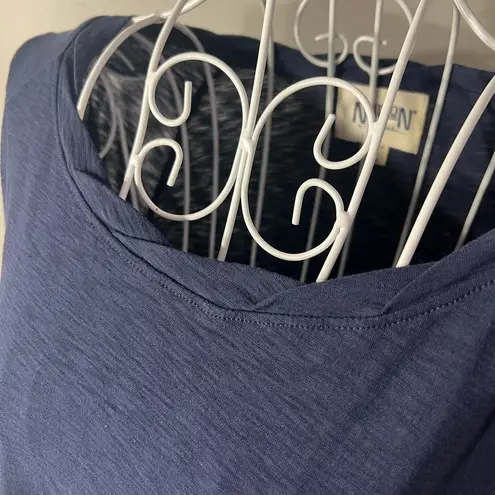 Nation Ltd Navy Long Sleeve Braided Neck Size L 100% Pima Cotton Normcore