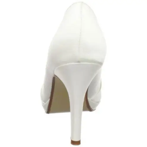 Liz Rene Couture Women's Jacqueline, White Silk Satin, 10.5 US NWT never worn!